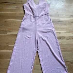 Shinestar Pink Jumpsuit with Wide-Leg Design and Fitted Bodice